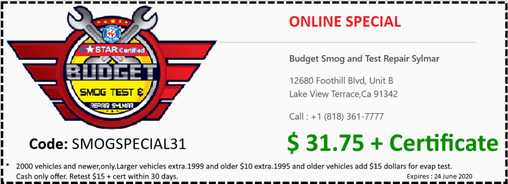 Smog Check Coupons Lake View Terrace San Fernando Mission Hills Pacoima 
